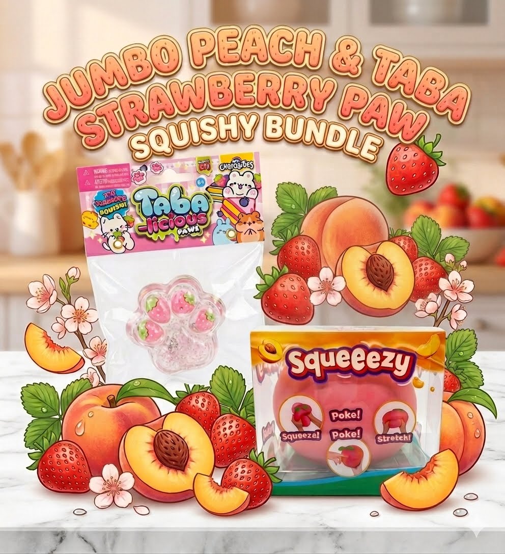 Peach & Strawberry Paw Squishy Bundle