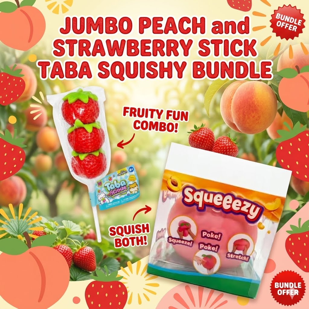 Peach & Strawberry Stick Squishy Bundle