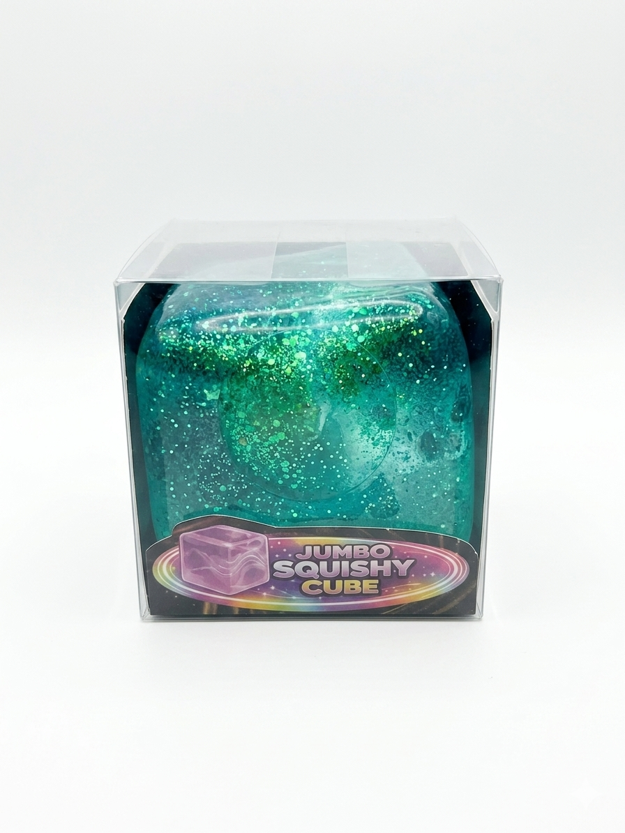 Jumbo Glitter Cube Squishy