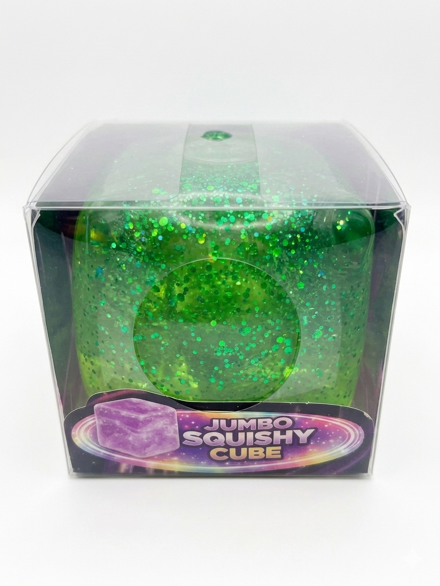 Jumbo Glitter Cube Squishy