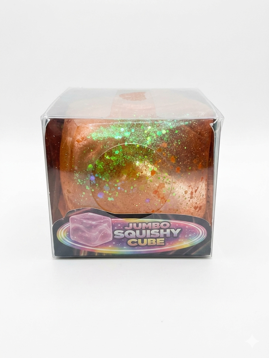 Jumbo Glitter Cube Squishy
