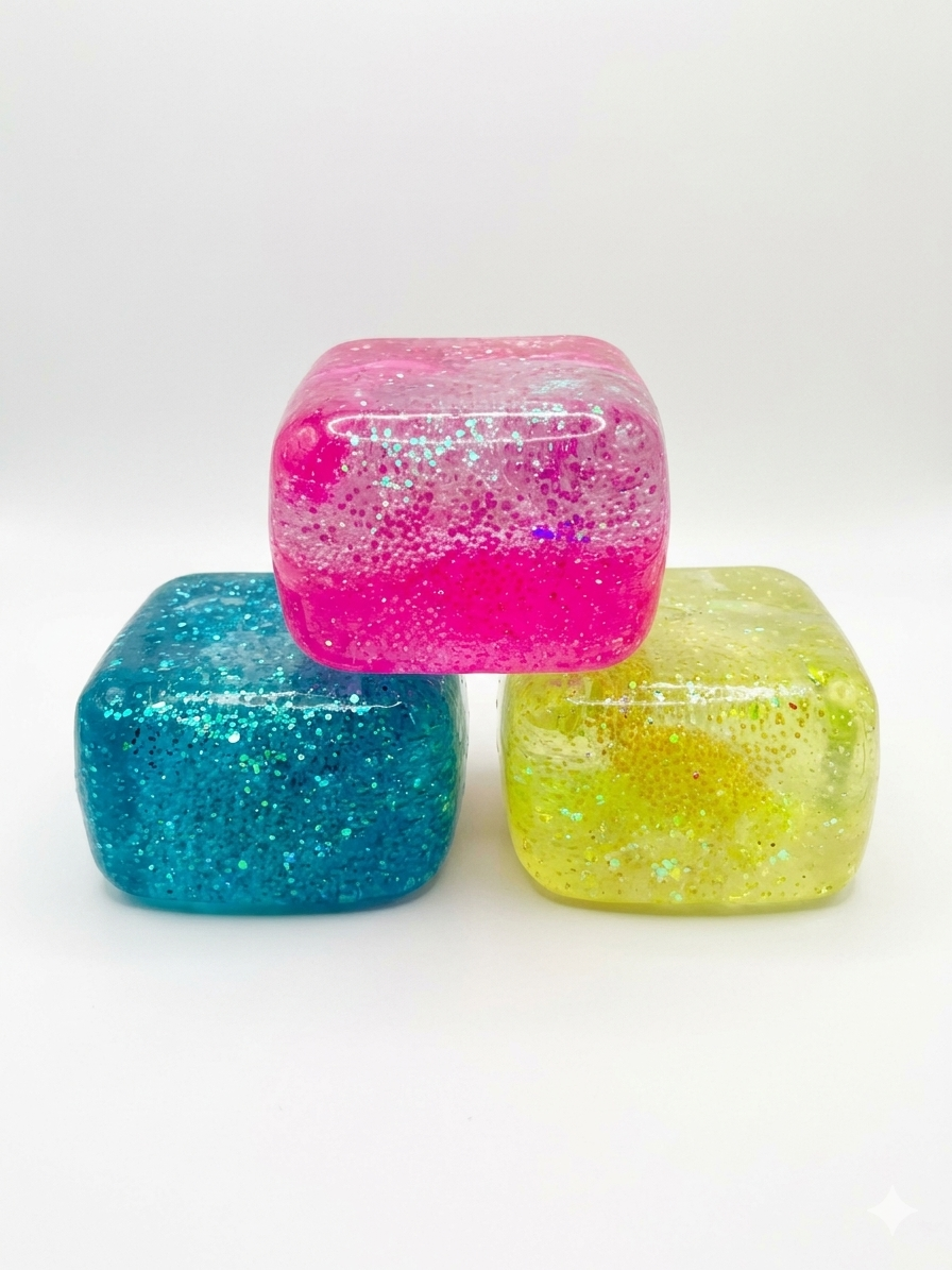 Glitter Cube Squishies