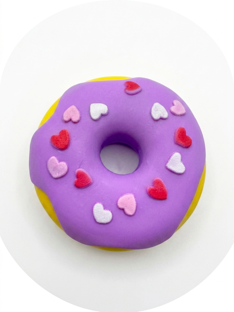 1 Donut Doughnut Soft Doh Filled Stretch Ball with Removable