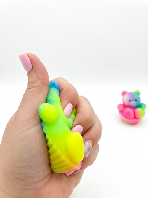 Tie Dye Cupcake Bear Squishy 3 pack