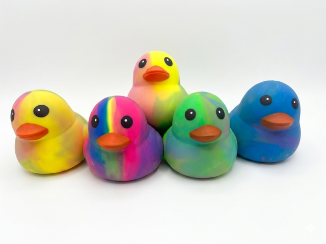 Squeezy Tie Dye Ducks
